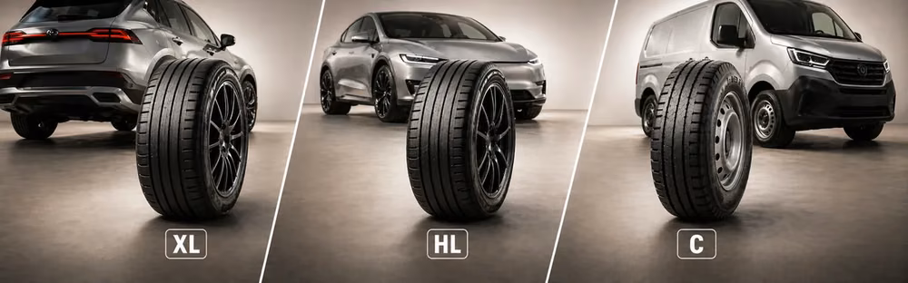 Mitä renkaiden XL-, HL- ja C-kuormitusmerkinnät tarkoittavat?
